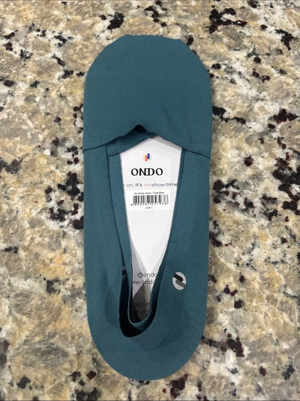 NWT Ondo Tidal Blue No-Show cotton Socks size large